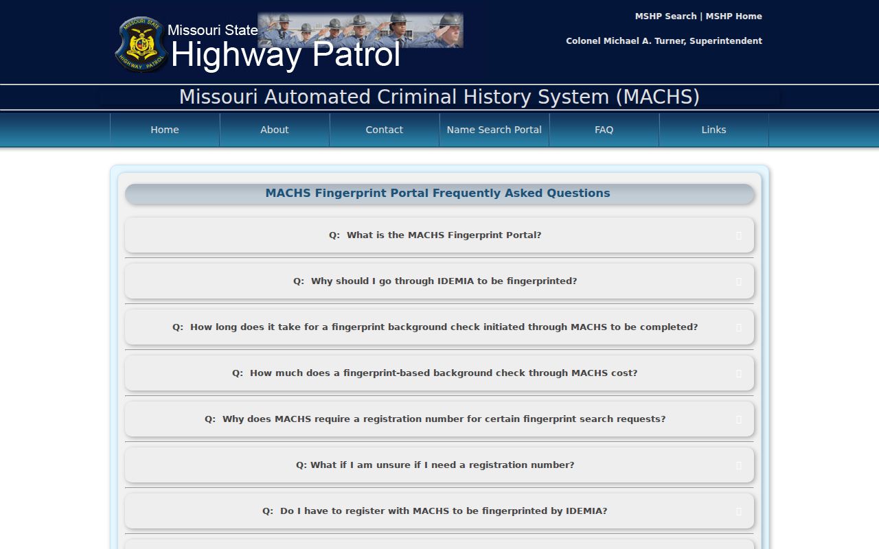 Reynolds County arrest record fingerprint search FAQ