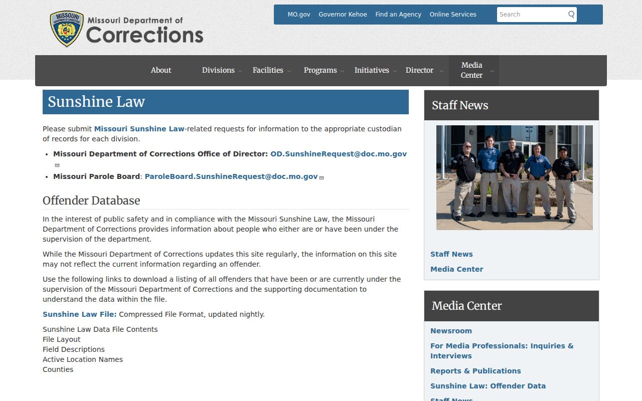 Centerville criminal record requests for Reynolds County and Missouri corrections
